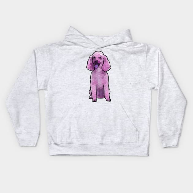 Poodle Mosaic in Amethyst Kids Hoodie by prettyinink